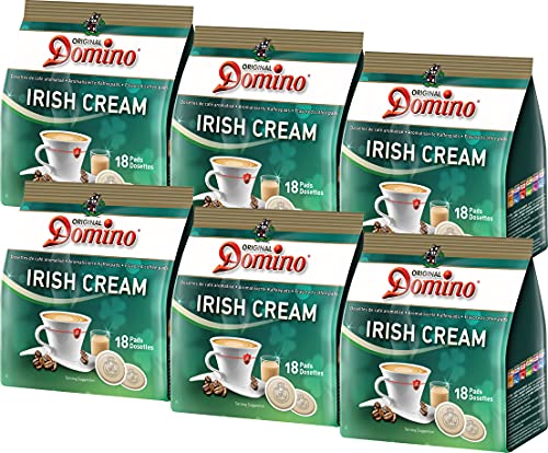 DOMINO AROMATISIERTE KAFFEEPADS Irish Cream 6x 18 PADS 126g (756g) - gemahlener Röstkaffee mit IRISH CREAM Aroma