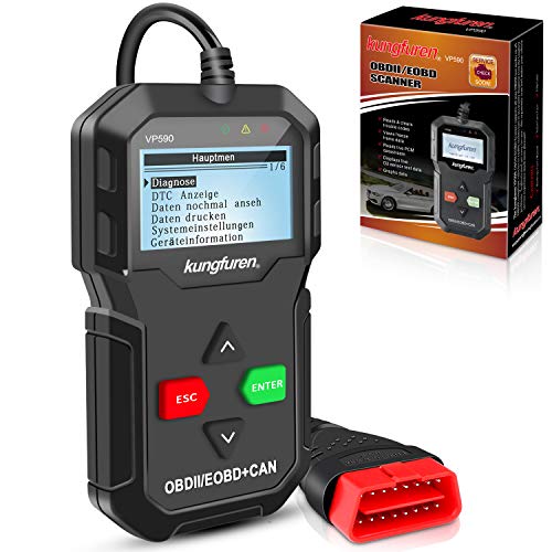 kungfuren OBD2 Diagnosegerät klassisch verbesserter Universal USB Kabel Automotor Fehler-Code Scanner Diagnose Scan Werkzeug für Alle OBDII Protokoll