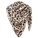 Damen XXL Winter-Schal im Leopardenmuster übergroßer Deckenschal Herbst-Schal Oversized Schal