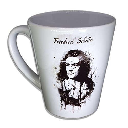 Friedrich Schiller - Handarbeit Designer Tasse aus brillanten Porzellan Unikat - Tasse, Becher, Kaffeetasse, Teetasse Keramik Tasse, 330ml, Geschenk für Freunde