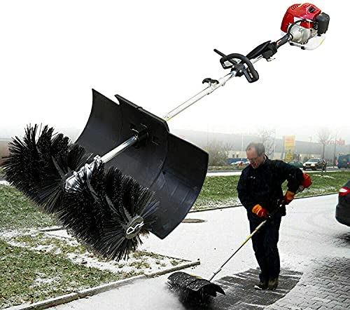 Benzin Motorbesen Kehrmaschine Schneefräse 52cc 2.3PS Sweeper Handkehrmaschine Kunstrasen Power Bürste Rasen Reinigungswerkzeug