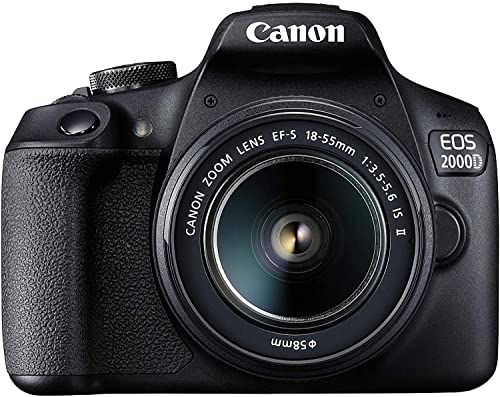 Canon EOS 2000D Spiegelreflexkamera Battery Kit mit 2 x Akku LP-E10 (24,1 MP, DIGIC 4+, 7,5 cm (3,0 Zoll) LCD, Display, Full-HD, WiFi, APS-C CMOS-Sensor) EF-S 18-55mm is II F3.5-5.6 is II, schwarz