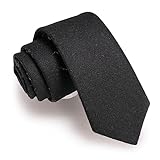JEMYGINS Herren Schmale Krawatte aus Wolle 6CM - Modische Herren Wolle Krawatte in Schmalem Design mit klassischem Stil,Schwarz