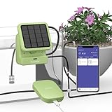 Raddy WS-2 WiFi Automatisches Bewässerungssystem, Solar-Drip-Bewässerungsset mit Pumpe, APP-Fernbedienung, Wassertimer für Balkon, Garten, Kübelpflanzen