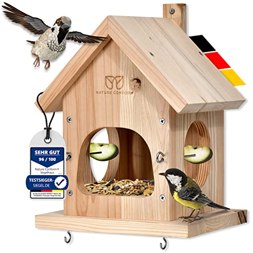 Nature Conform Vogelhaus - Vogelfutterhaus aus Holz / Futterhaus für Vögel zum aufhängen / Garten und Balkon