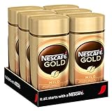 NESCAFÉ GOLD Mild, löslicher Bohnenkaffee aus erlesenen Kaffeebohnen, Instant-Pulver, koffeinhaltig & aromatisch, 6er Pack (6 x 200g)