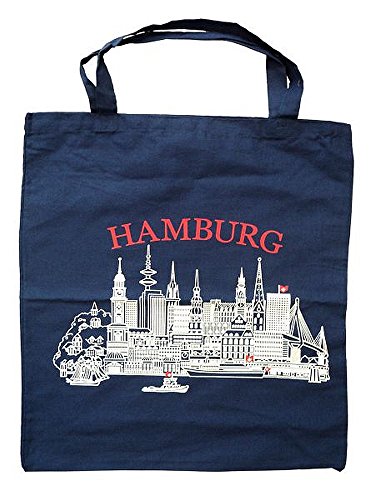 City Souvenir Shop Stoff-Tasche Hamburg, blau