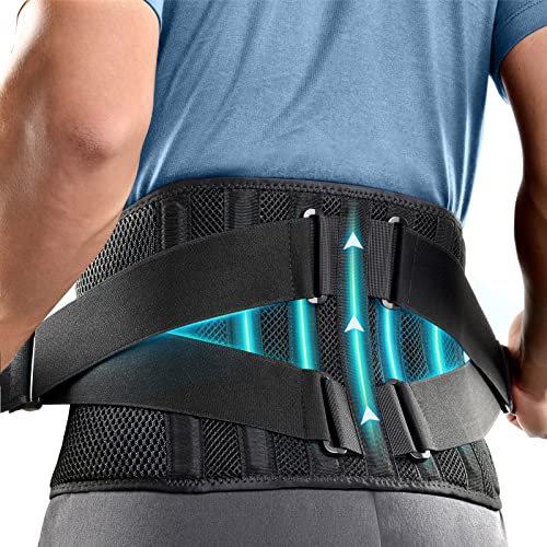 FREETOO 2022 Neu Rückenbandage Mit 7 Stützstreben,360° Verstellbarer Rückengurt Rückenschmerzen,Anti-Rutsch Rückenstütze zur Linderung von Kreuzschmerzen,Ischias und Skoliose （L,waist:44''-53'')