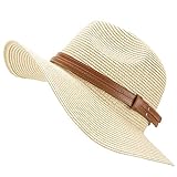 Sonnenhut Damen Faltbarer Strohhut UV Schutz Strandmütze Damen Visor Cap Hut mit Breiter Krempe Sommerhut Damen Faltbarer für Reise Urlaub und Strand