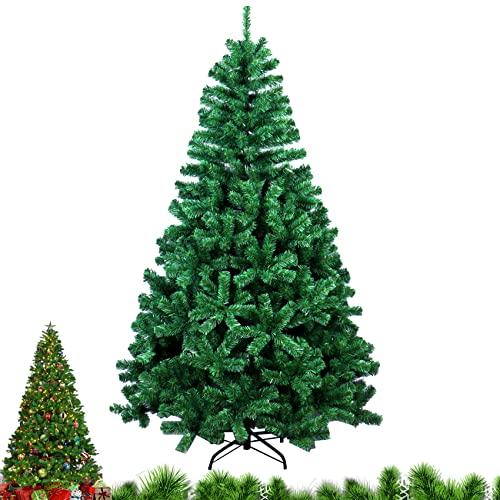 Weihnachtsbaum Künstlich 150cm PVC mit 450 Spitzen, Tannenbaum Künstlicher Naturgetreu Artificial Christmas Tree Christbaum PVC, Künstlicher Weihnachtsbaum Drinnen Draußen mit Faltbar Metallständer