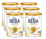 BEBA BEBA Nestlé BEBA SUPREME PRE Anfangsnahrung: von Geburt an, Pulver, mit Omega 3, 6er Pack (6 x 800g)