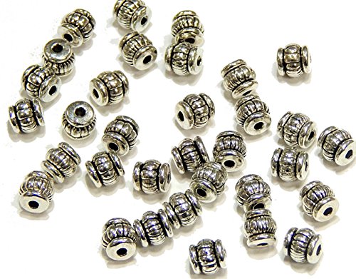 Perlin 50 Tibet Silber Zwischenteil Metallperlen für Schmuck 5mm Versilbert F208