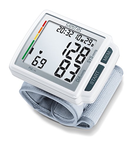 Sanitas SBC 41 Handgelenk-Blutdruckmessgerät, Blutdruck- und Pulsmessung am Handgelenk, XL-Display, Arrhythmie-Erkennung