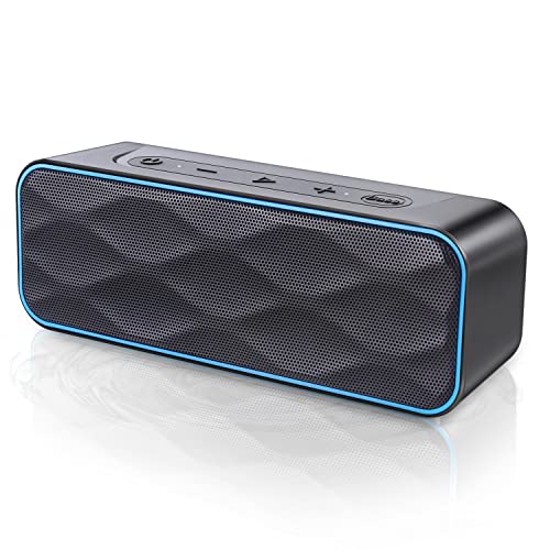 Lautsprecher Boxen Bluetooth 20W, Music Box 28 Stunden Spielzeit Bluetooth 5.0 IPX7 Wasserschutz Stereo Sound Intensiver Bass, Kabelloser Bluetooth Lautsprecher für Handy, PC, TV (Schwarz)