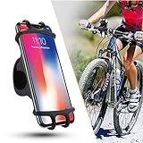 ZOESON Handyhalterung Fahrrad, Silikon Verstellbarer Fahrradhalterung für Smartphones mit der Bildschirmgröße von 4.5-6.0 Zoll, Einfach Montage, Ideal für Mountainbike, Rennrad, Motorrad (black1)