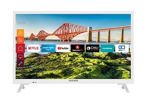 Telefunken XH24J501V-W 24 Zoll Fernseher (Smart TV inkl. Prime Video / Netflix / YouTube, HD ready, 12 Volt, Works with Alexa, Triple-Tuner) [Modelljahr 2021]