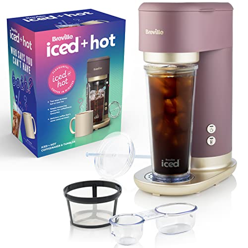 Breville Iced+Hot Coffee Maker | Plus Coffee Cup with Straw | Brews Hot Filter Coffee To Enjoy Alone or Over Ice | Café Mokka [VCF164]