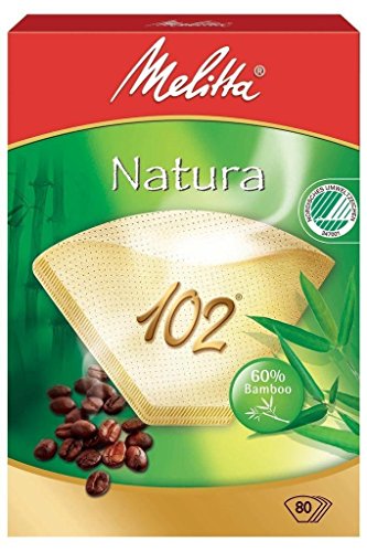 800 x Filtertüten/Kaffeefilter'Melitta Natura 102' (Natur - 60% Bambus / 3 Aromazonen-Filter)