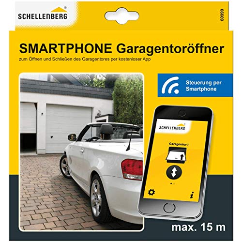 Schellenberg 60999 Garagentoröffner und Außentoröffner für Smartphone: Funk-Empfangs-Modul & kostenlose App, Garagentor per Handy öffnen