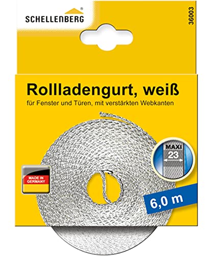Schellenberg 36003 Rollladengurt 23 mm x 6,0 m - System MAXI, Rolladengurt, Gurtband, Rolladenband