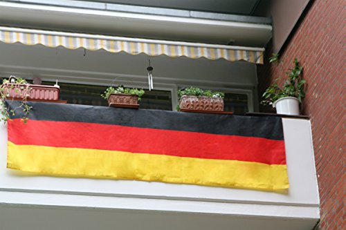 Balkonflagge Deutschland 3m Fußball EM WM Balkonfahne Fahne für Balkon 90x300 cm