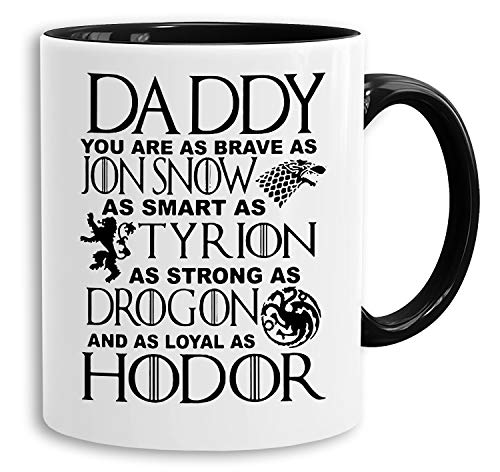 Daddy Snow - Tasse Kaffeetasse Targaryen thrones game of stark lannister baratheon Daenerys khaleesi tv blu-ray dvd, Farbe:Weiß