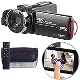 Somikon 4K Videokamera: 4K-UHD-Camcorder mit Sony-Sensor; Touch-Display, HD mit 120 B./Sek. (Sony Videokamera, Camkorder, Camera Digital)
