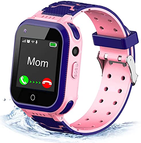 4G Smartwatch für Kinder, Wasserdicht Kinder Smartwatch mit GPS-Tracker, Anruf, Alarm, Schrittzähler, Kamera, SOS, Touchscreen WLAN Bluetooth Armbanduhr Jungen Mädchen (Pink-T3)