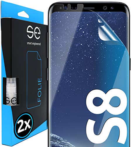 se® [2 x] 3D Schutzfolie für Samsung Galaxy S8 - Full Screen, selbstheilend, HD Displayschutz-Folie, Anti-Kratzen, Anti-Bläschen, hüllenfreundlich, kein Schutzglas