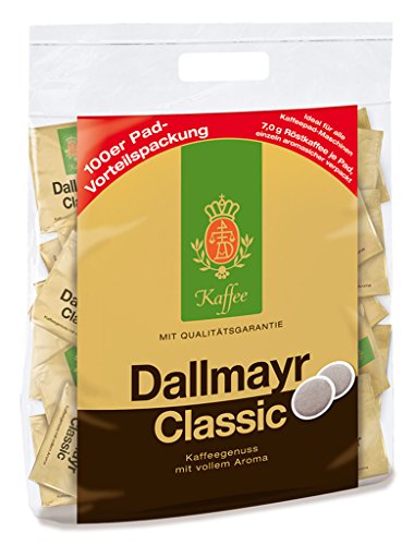 Dallmayr Kaffee 100 Kaffeepads Classic Vorteilspack, 1er Pack (1 x 700 g)
