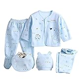 Gajaous 5 STÜCKE Neugeborene 0-3 M Jungen Mädchen Baby Baumwolle Kleidung Tops Hut Hosen Anzug Outfit Sets OneSize