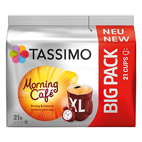 Tassimo Morning Café XL, Frühstücks Kaffee, Morgen Kaffeekapsel, Gemahlener Röstkaffee, 21 T-Discs