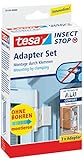 tesa® Insect Stop Fliegengitter ALU Comfort Adapter-Set für Insektenschutztüren aus Aluminium (Weiß / 3er Pack)