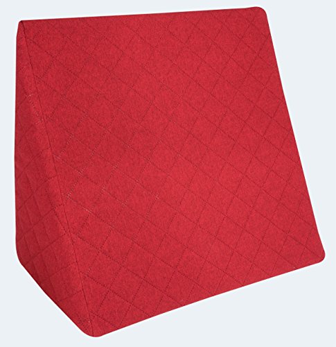 Sabeatex® Rückenkissen, Keilkissen für Couch und Sofa, Lesekissen für bequemes Sitzen. 5 Unifarben für trendiges Wohndesign. Louge-oder Palettenkissen Größe 60 cm x 50 cm x 30 cm (rot)