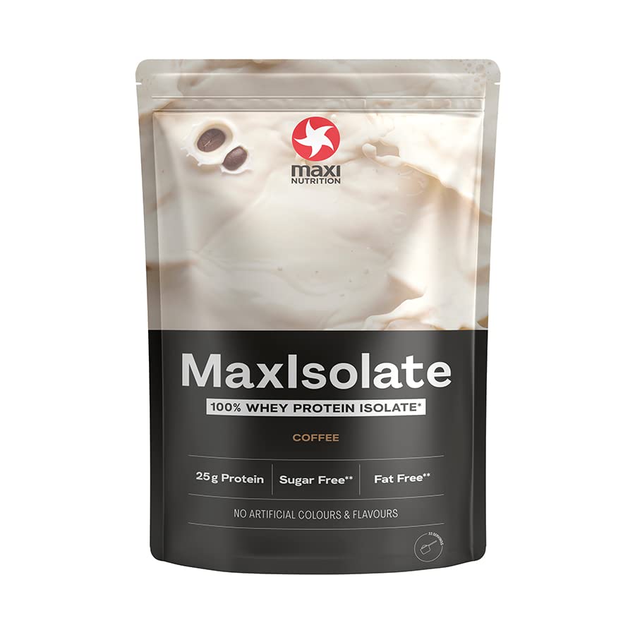 MaxiNutrition 100% Whey Premium-Proteinisolat Coffee 1KG, 84% Eiweiß, ohne künstliche Aromen, Eiweißpulver aus 100% Molke, 33 Protein-Shakes à 25g Eiweiß, low carb, low sugar , inkl. Vitamin B6
