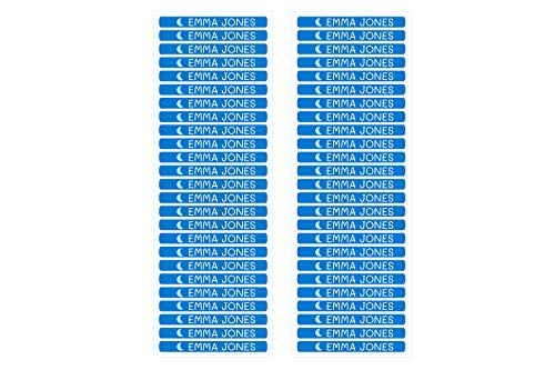 50 personalisierte Minis-Klebeetiketten zur Kennzeichnung von Objekten, Stiften, Stiften usw. Abmessungen 4,2 x 0,5 cm. Color Dunkelblau