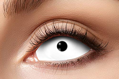 Eyecatcher 84091541-s13 - Farbige Sclera Kontaktlinsen, 1 Paar, für 6 Monate, Weiß, Karneval, Fasching, Halloween