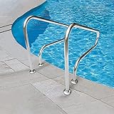 Keykal Schwimmbad-Handlauf aus Edelstahl 304, Pool-Geländer aus, humanisiert mit Sockel, Pool-Sicherheits-Handlauf für das Eindringen in unterirdische Einbaubecken, sicher und rutschfest