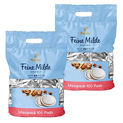 Tchibo Kaffeepads Vorratspack Maxipack, Feine Milde, 200 Stück – 2x 100 Pads (Kaffee, mild mit sanften Röstaromen), nachhaltig, geeignet für Senseo Maschinen