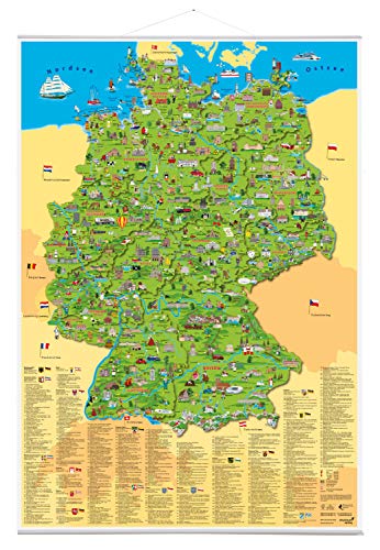 Erlebniskarte „Illustrierte Deutschlandkarte“ mit Metallbeleistung
