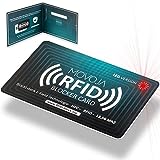 RFID Blocker Karte mit LED Indikator Technologie | Neuster Störsender | Deutsche Marke | Keine Reststrahlung | 100% Schutz Dank E-Field | Keine Schutzhüllen mehr | Kredit-Karte EC Bank NFC 13,56 MHz