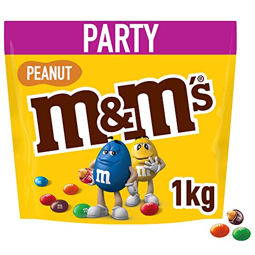 M&M'S Peanut Großpackung Schokolade | Schokolinsen mit Erdnusskern | Party Mix | 1 Packung | 1 x 1kg