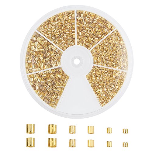 PandaHall Elite 1-2 mm Gold Quetschperlen Crimp Beads