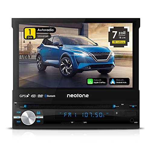 NEOTONE NDX-150A | universelles 1DIN Autoradio mit Android 10.0 Q | Navitel Navigation mit Europakarten 2021 + Lifetime Update | DAB+ | DVD | 7 Zoll | 16GB inkl | WLAN | Bluetooth | OBD 2 | USB