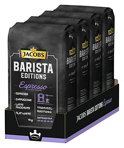 Jacobs Barista Editions Espresso, Kaffee Ganze Bohne, 4 x 1 kg
