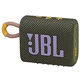 JBL GO 3 kleine Bluetooth Box in Grün – Wasserfester, tragbarer Lautsprecher für unterwegs – Bis zu 5h Wiedergabezeit mit nur einer Akkuladung