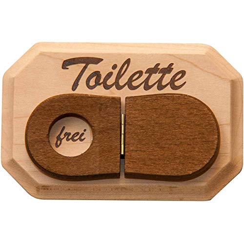 Spruchreif · WC Schild aus Holz · Toilettenschild mit WC-Deckel zum Umklappen · Türschild WC · Schild Toilette · lustige Geschenkidee