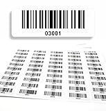 Barcodeetiketten 03001-04000 fortlaufend 5-stellig DGUV Prüfung Barcode Etiketten 1.000 Stck Strichcode Elektrotechnik Code128 selbstklebend 50x17mm (03001-04000)