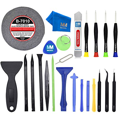 MMOBIEL 24 In 1 Reparatur Werkzeug Tool Kit für Smartphones und Feinmechanik inkl. Klebeband Schraubenzieher Set