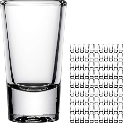 GIESSLE 100 Stück Schnapsgläser, Wodka Gläser Schnapsglas Pinchen Pinnchen Stamper Shots aus Glas